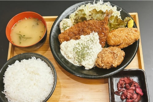 ミックスフライアジフライ定食