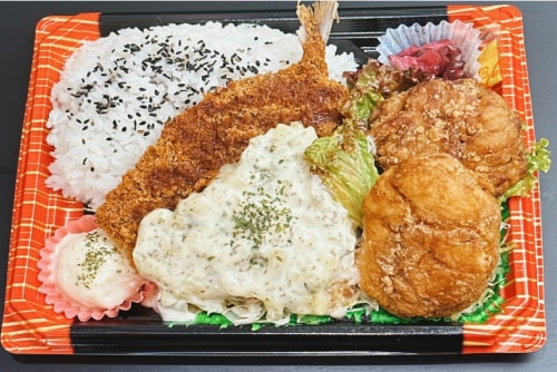 ミックスフライアジフライ弁当